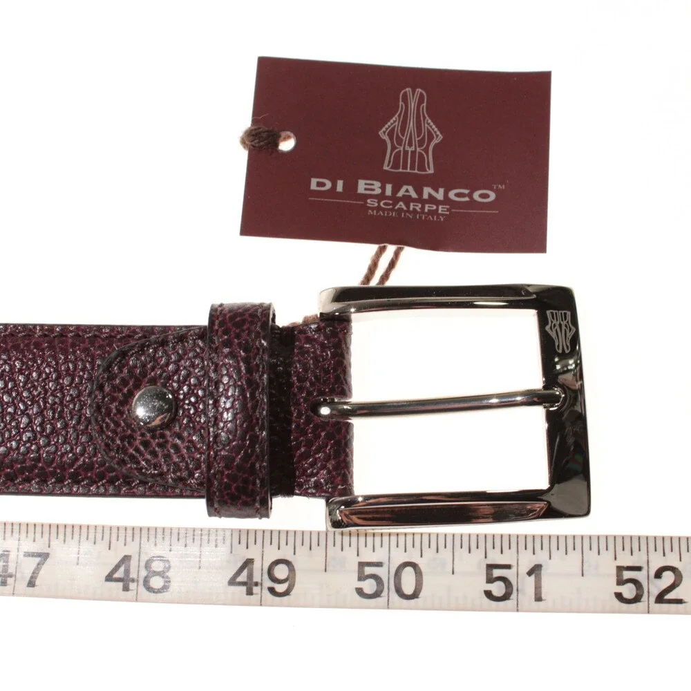 Di Bianco NWT Cut to Size Dress Belt In Dark Red Pebbled Leather One Size